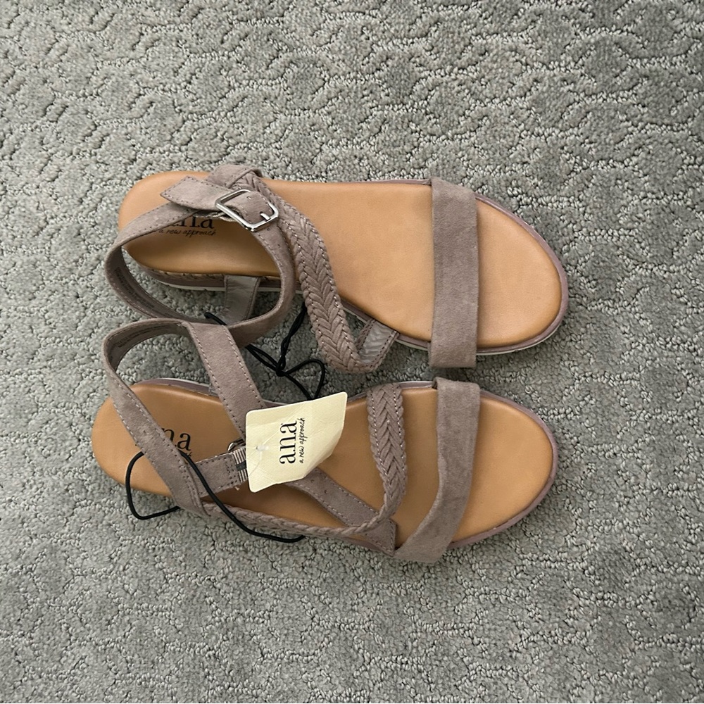 Ana Taupe Strappy Sandals